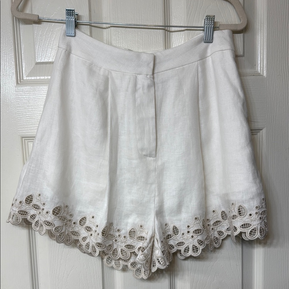 Astr High Waist White Lace Women's Shorts